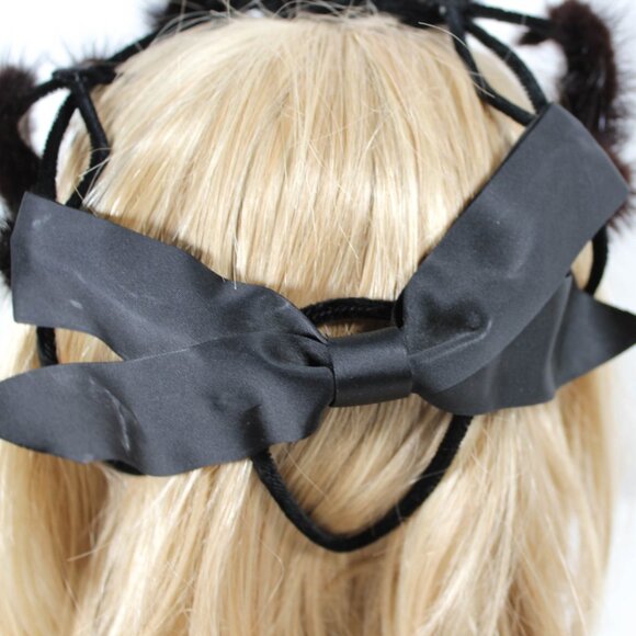 Vintage Avant Garde 1950s Wire & Fur Hat with Bow Union Made Spider Floral Style - Picture 8 of 16